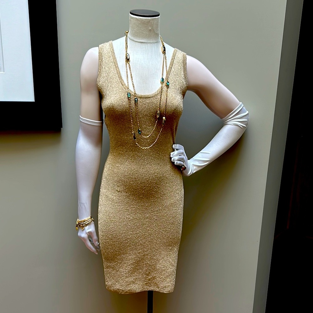 Gold Bodycon Mini Dress for Cocktail Nights